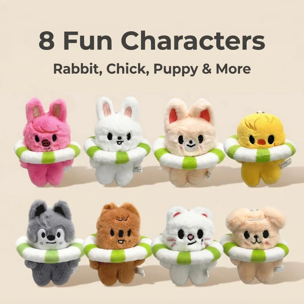 

KPOP 12CM Stray Kids Plush Pendant Doll Stray Swim Circle Plush Bangchan Felix StrayKids Children's Toy Bag Charm Fans Gift Toys