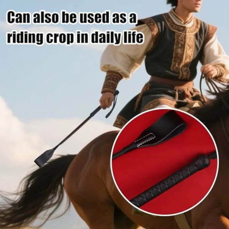 High quality genuine leather whip - 40 cm, suitable for equestrian training and riding accessories, training artifact