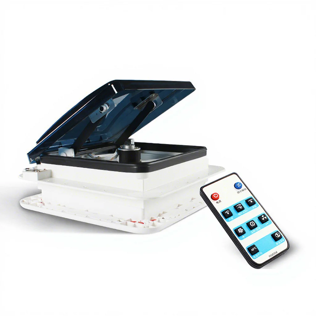 RV Caravan Accessories Factory 400x400mm Motorized Roof Vent Remote Control Venting Roof Window Hood For Overland Camper Van