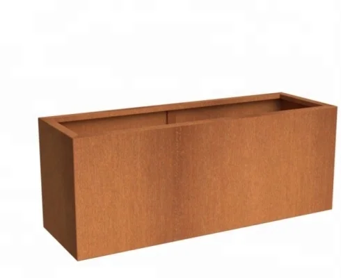 Decorations Garden Planter Rectangular Metal Flower Box
