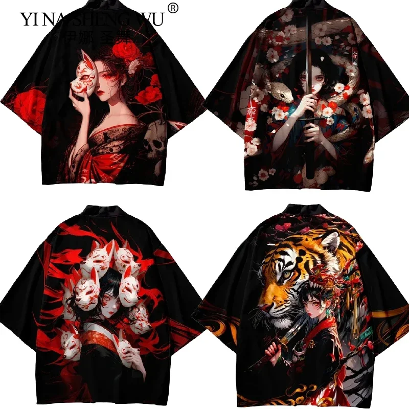 

Japanese Kimono Cardigan Men Summer New Haori Samurai Kimonos Karate Streetwear Shirt Kimono Japones Mens Haori Yukata Shirts
