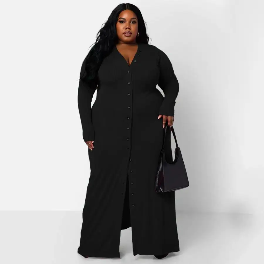 

Sexy Large Size Women's Dress Cross-Border Wish Independent Station Long Slit Stripes A-Line Long Dress City Walk Zipper