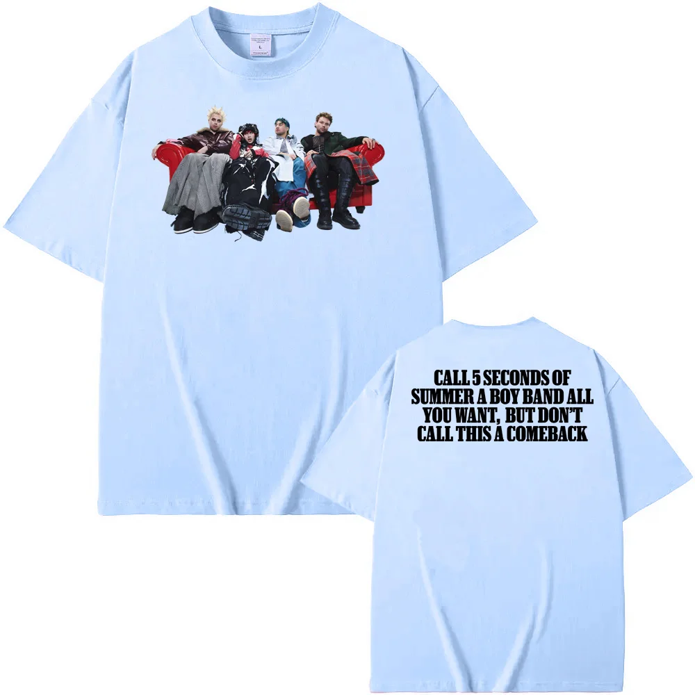5 ثانية من الصيف المحملة 2025 ألبوم جديد ليس موافق بلايز الصيف الهيب هوب 100% القطن تي شيرت عالية الجودة ريترو الجولة الرقبة التي شيرت