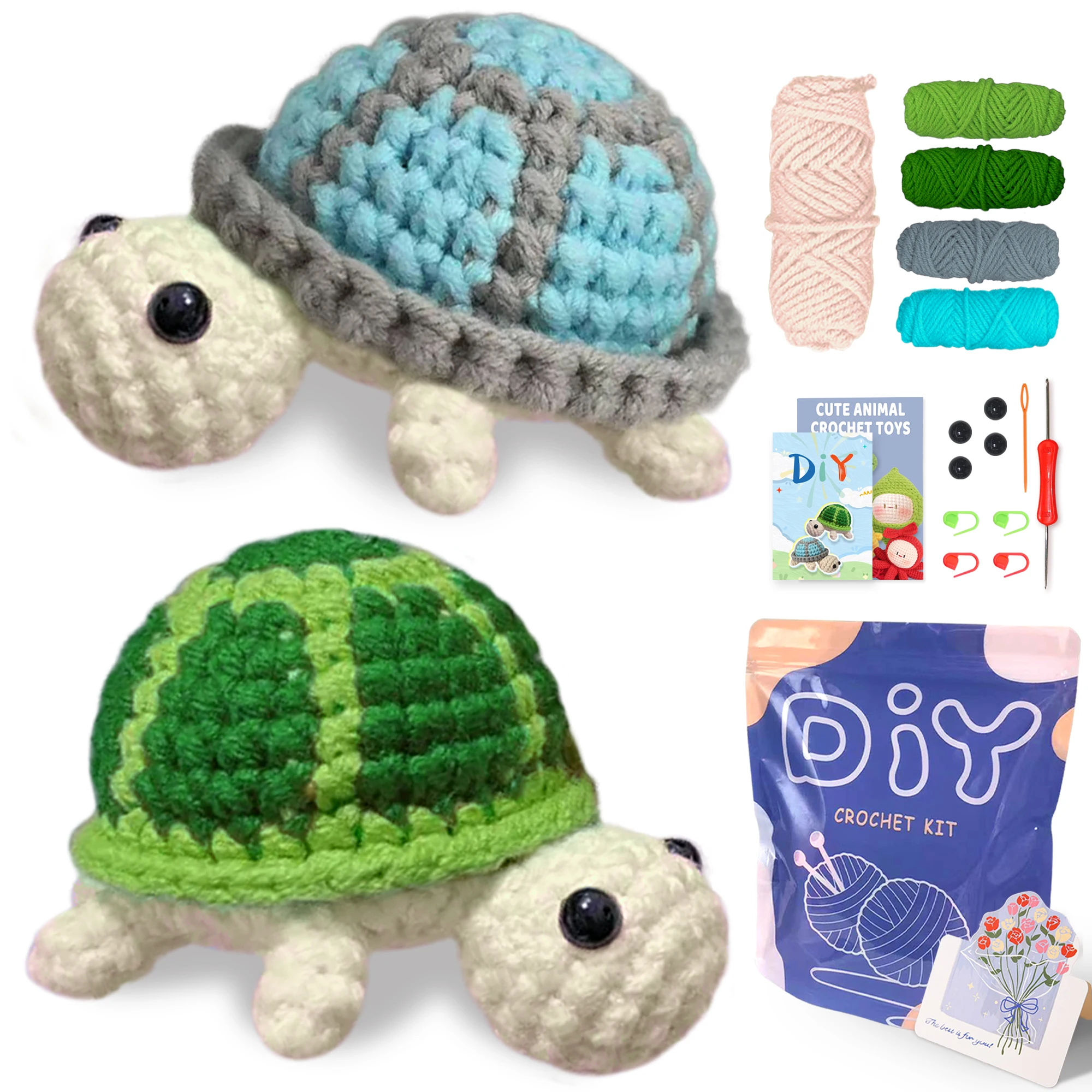 Turtle Knitting Kit for Beginners, Perfect Gift Idea for Craft Enthusiasts(Accessories In Random Color)