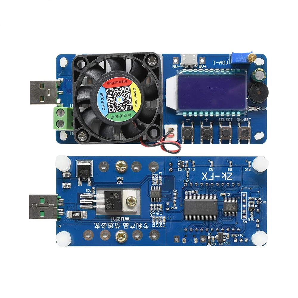 35W USB Battery Capacity Tester Electronic Load Current Voltage Power Tester Current Adjustable with Screen Display Protection