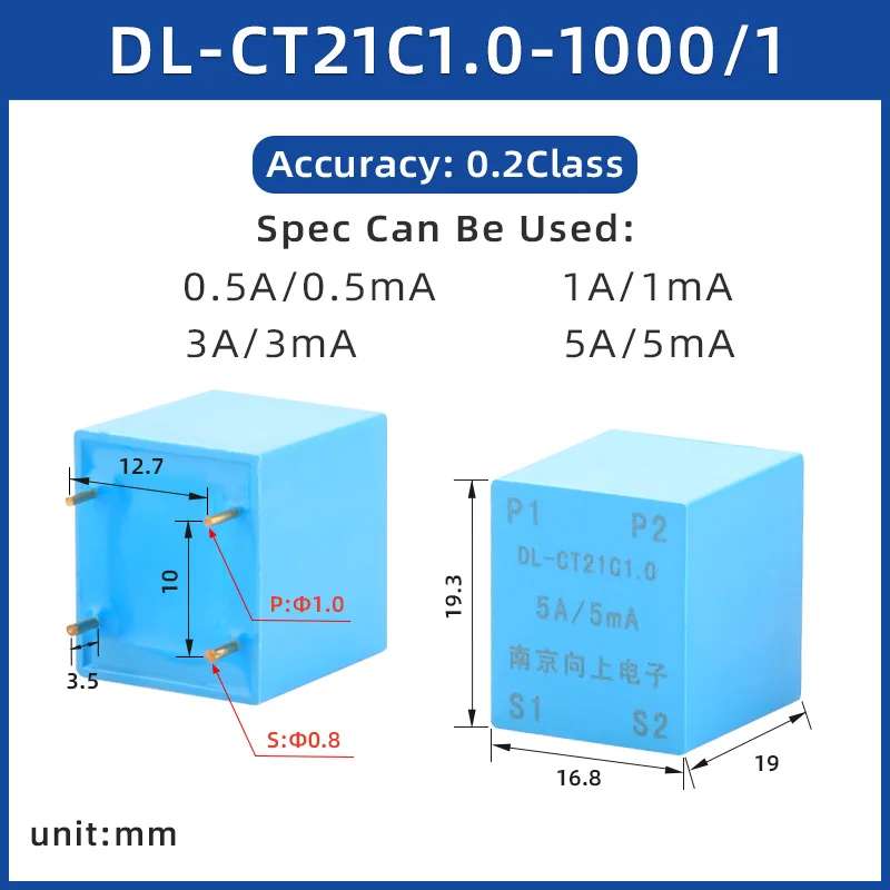 Micro Current Transformer DL-CT21C Series for Current Measurement
