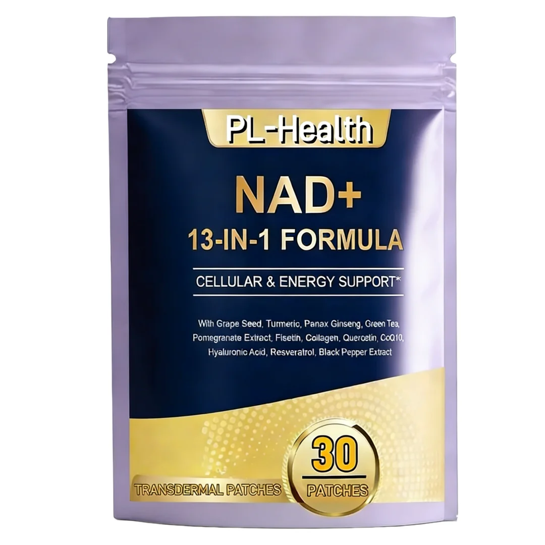 30 Parches Transdérmicos NAD para Mujeres y Hombres con Resveratrol, Quercetina, para Antienvejecimiento, Energía, Inmunidad, Concentración
