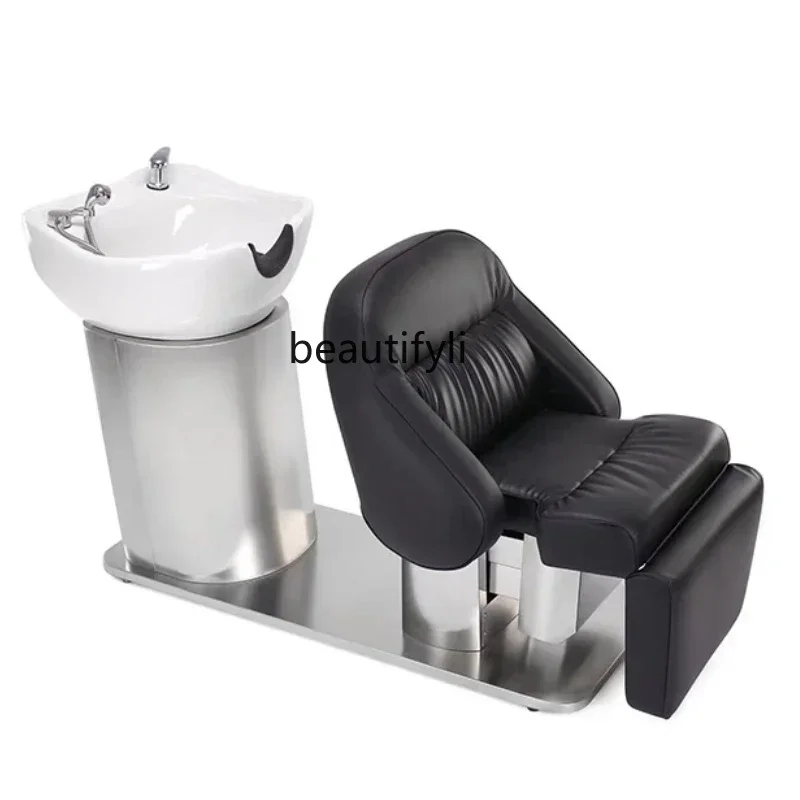 Simple Shampoo Chair Beauty and Hairdressing Electric Flushing Barber Shop Automatic Head Therapy Bed