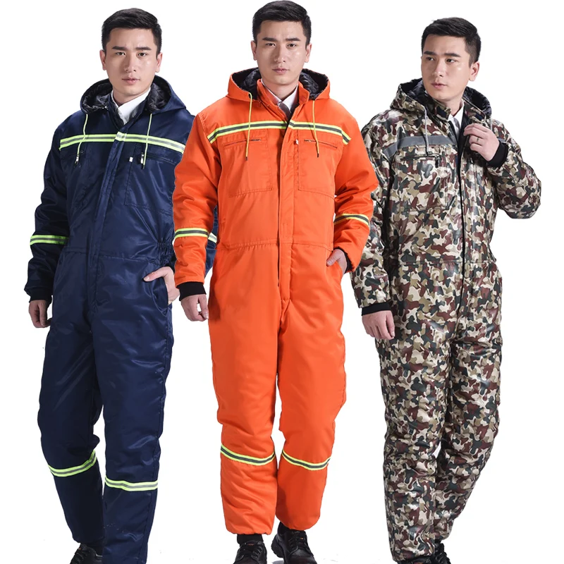 One-piece Work Suit Men\'s Cold-proof Clothing Dust-proof and Anti-fouling Winter Outdoor Fishing Cotton Clothing 방한복