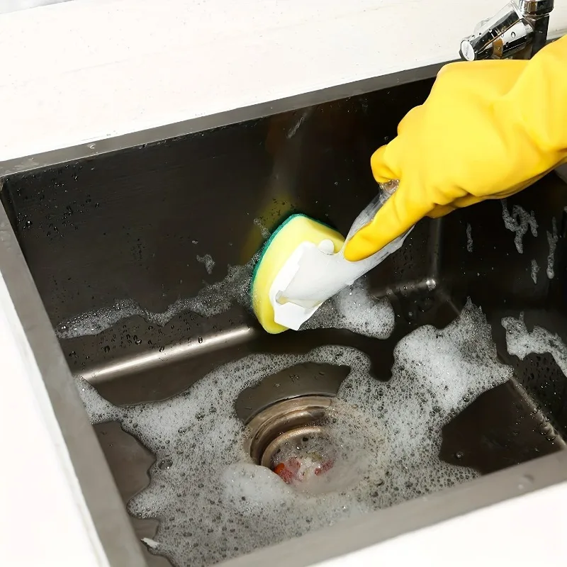 مجموعة تنظيف المطبخ شديدة التحمل - إسفنجات وفرش لإزالة الأكواب الفعالة وأحواض تنظيف متألقة - أدوات أساسية