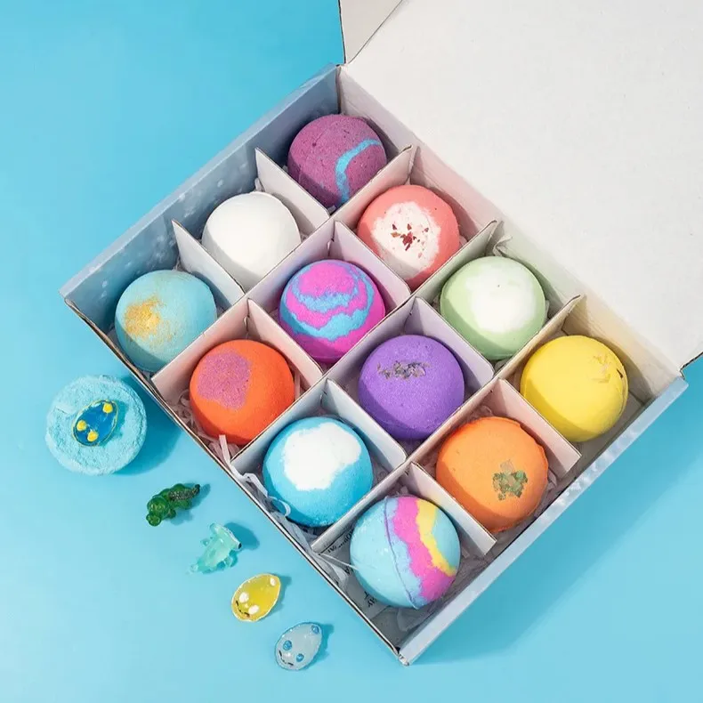 

Kids Bath Bombs Hidden Surprise Colorful Rich Bubble kids Funny Relaxing Bath Toys Children Holiday Gift Set Ocean Bubble Bath