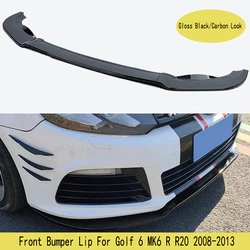 For Golf 6 MK6 R R20 2008 2009 2010 2011 2012 2013 Maxton Style Splitter Lip Diffuser Body Kit Spoiler Guard Car Front Bumper