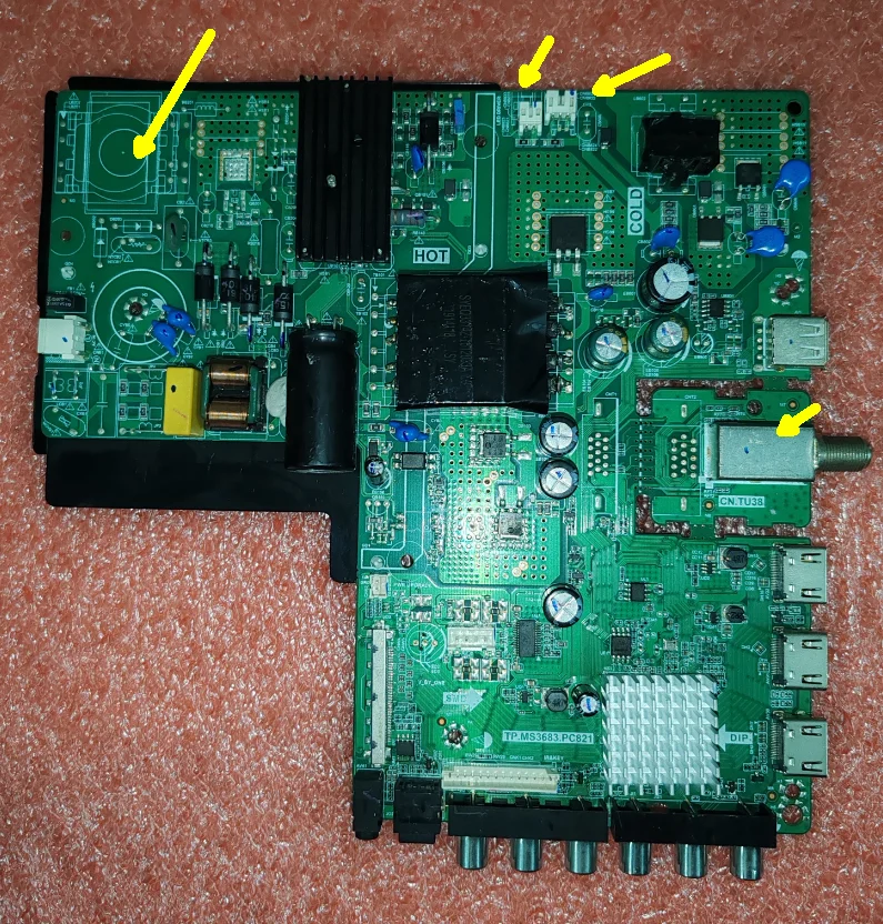 TP.MS3683.PC821 اللوحة الأم للتلفزيون ثلاثة في واحد 4K النقل مع جهاز التحكم عن بعد