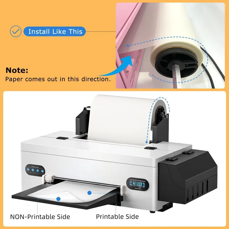 Transfer Film Roll 24 Inch x 328 FT for DoubleSide Matte Clear Pretreat Sheets, PET Heat Transfer Paper for Inkjet Printer Direc