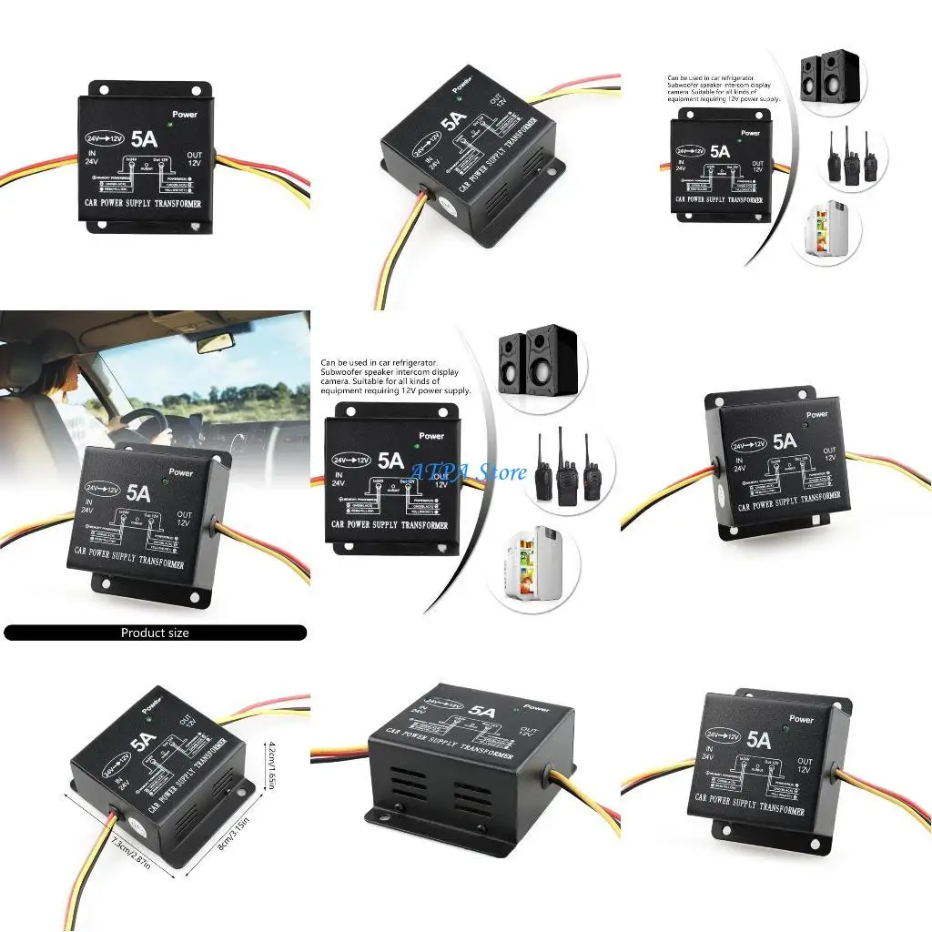 

U13C DC24V в 12V преобразователь 5A 100W понижающий преобразователь напряжения, водонепроницаемый преобразователь для легкового