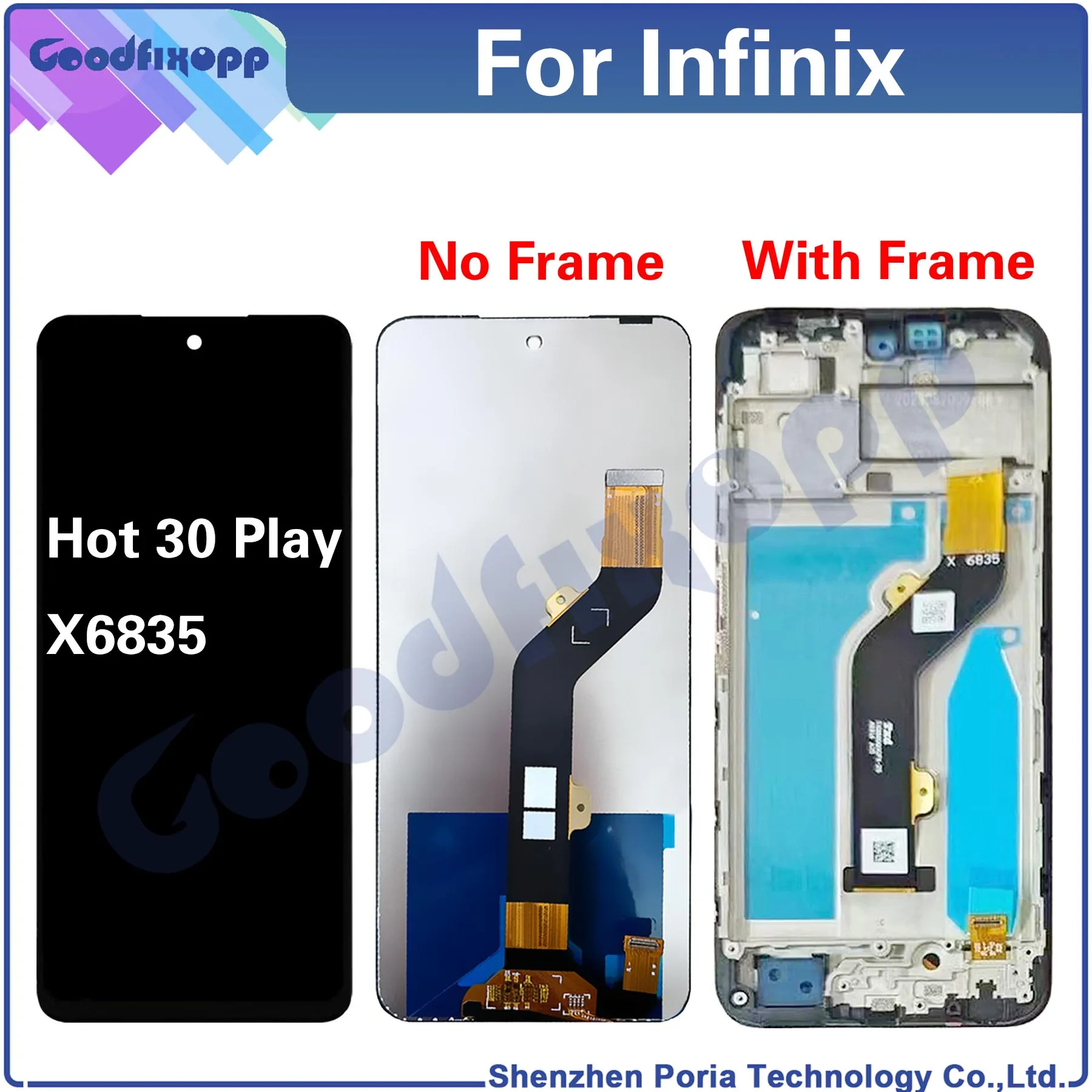 

For Infinix Hot 30 Play NFC X6835 X6835B LCD Display Touch Screen Digitizer Assembly Repair Parts Replacement