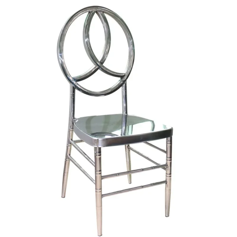 Stainless steel dining chairs, phoenix chairs, electroplated with titanium gold and silver, suitable for weddings, restaurants,