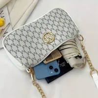 1pc French Retro Underarm Bag For Women, New Letter Print Small Square Crossbody Shoulder Bag With Adjustable Strap & M Logo, Zipper Closure, Suitable For Commuting & Casual Outings, Light Brown/White/Black, Multifunctional Handbag, Fashion Accessory, Ele - Image 7