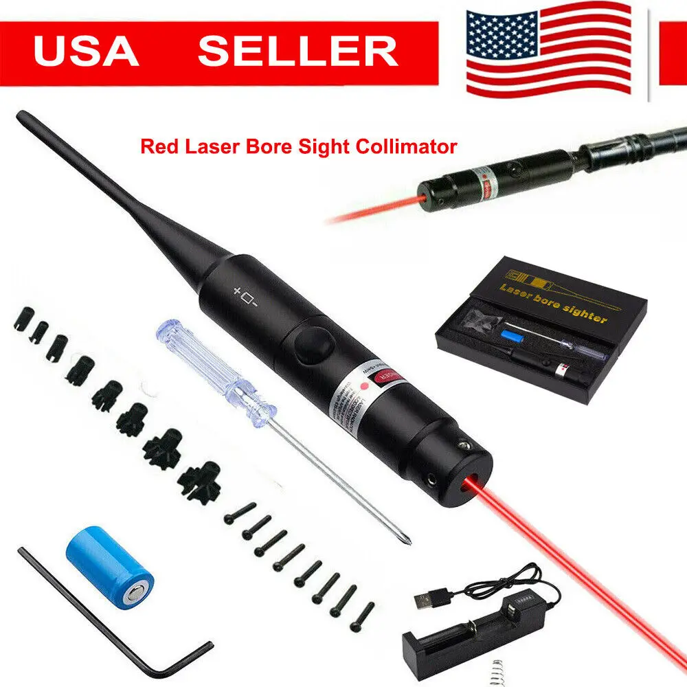 Handgun Laser Bore Sight Kit Boresighter Red Laser for 177 to .50 Caliber Scope