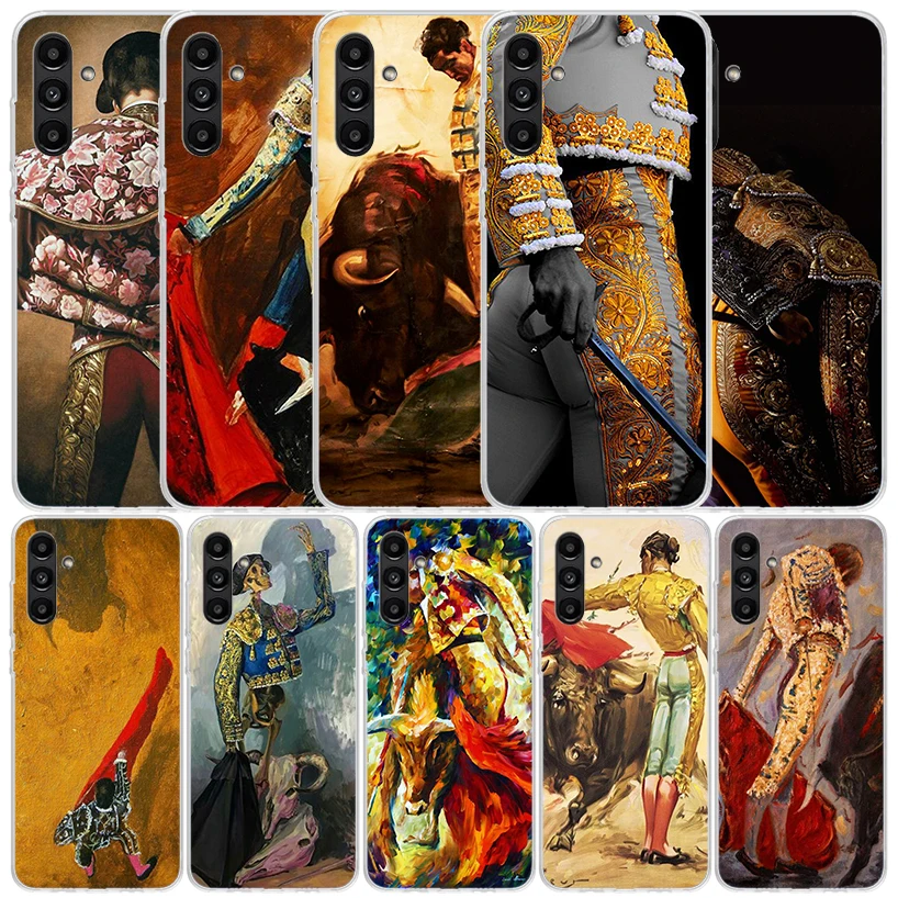 Coque de téléphone Bullfight Bull Fighter Matador pour Samsung Galaxy A17 A37 A57 A16 A26 A36 A56 A15 A14 A55 A13 A53 A25 A35 A24 A