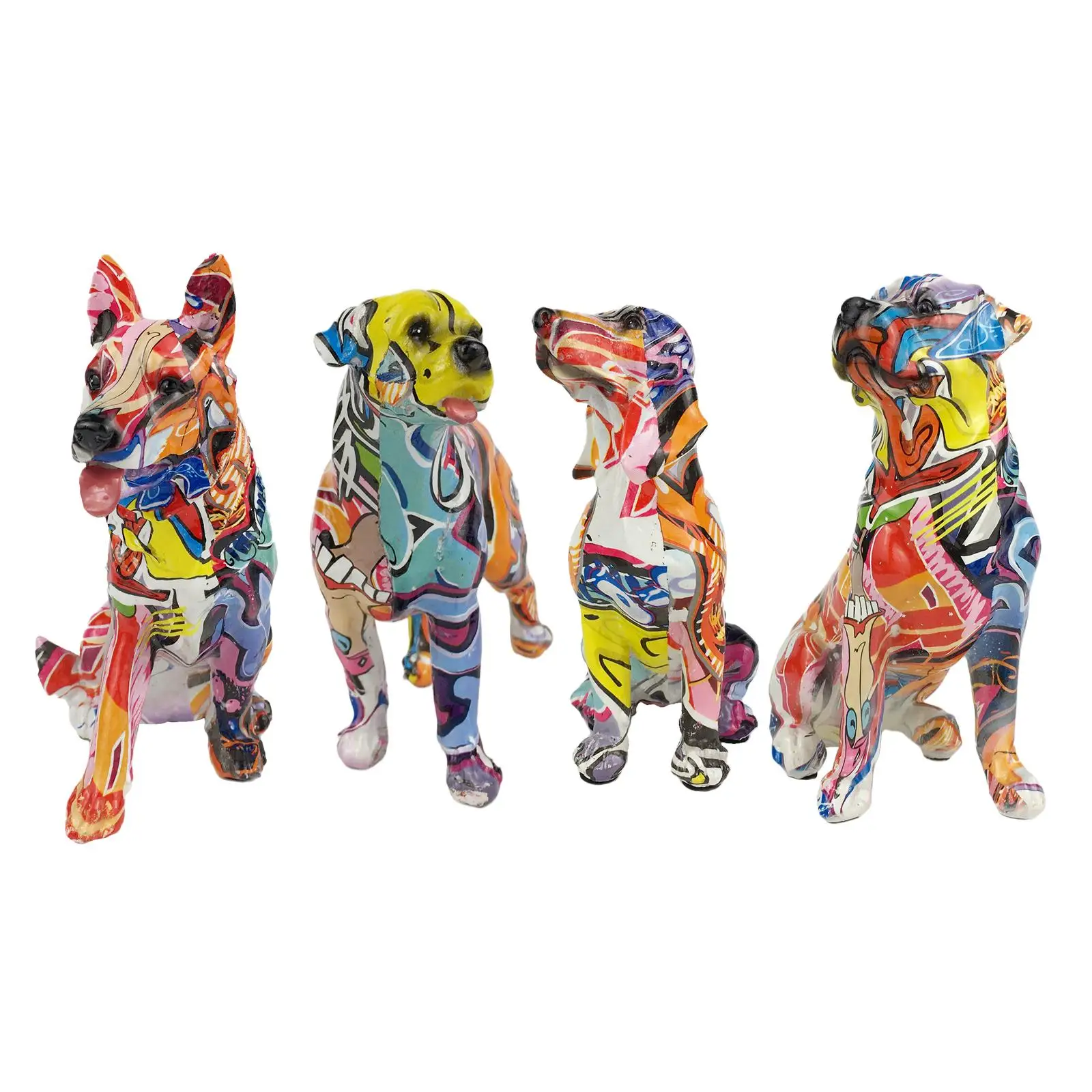 Statue de chien moderne, Sculpture d'animal pour table de bureau d'entrée