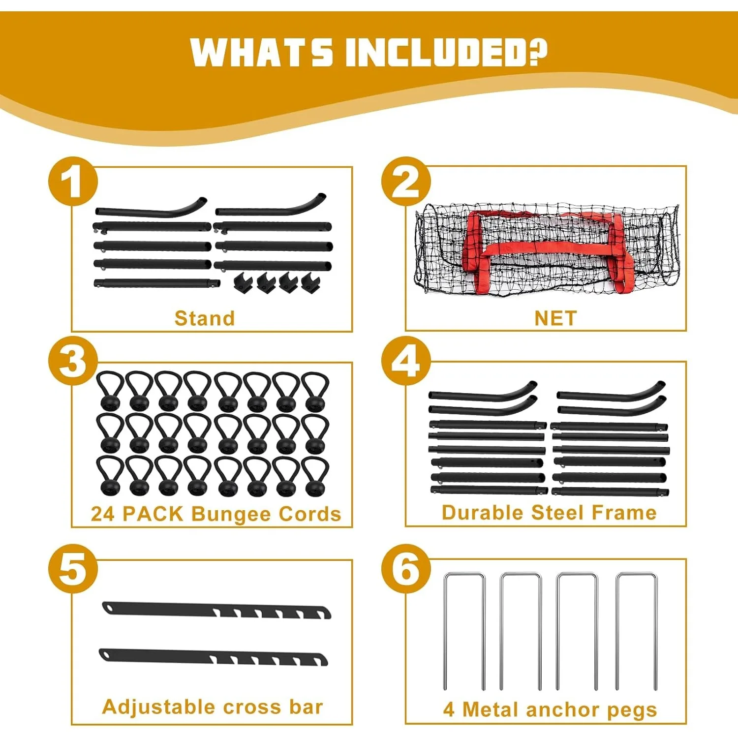 شبكة كرة طائرة قابلة للتعديل مقاس 7 × 4 أقدام - ارتداد رياضي متعدد لاكروس/البيسبول/كرة القدم/التنس، ضرب الفناء الخلفي وممارسة التقديم #3