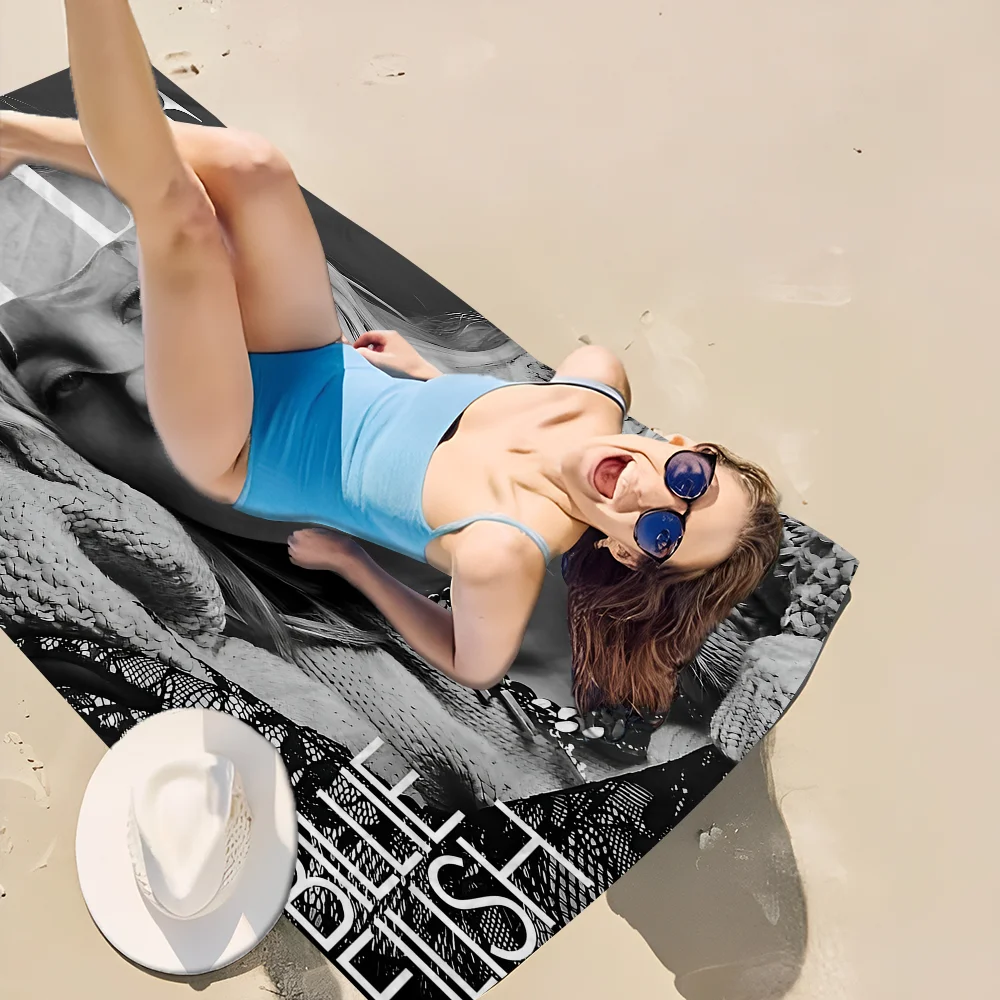 Discover Bille Eilish Beach Towels, Vacation Gifts