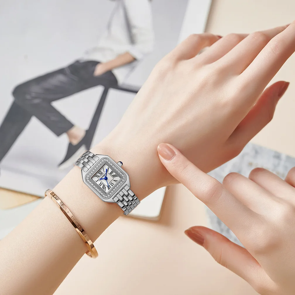 

New Women Watch Light Luxury Brand Business Gold Stainless Steel Ladies Fashion Quartz Watches Female Clock Bracelet Wristwatch