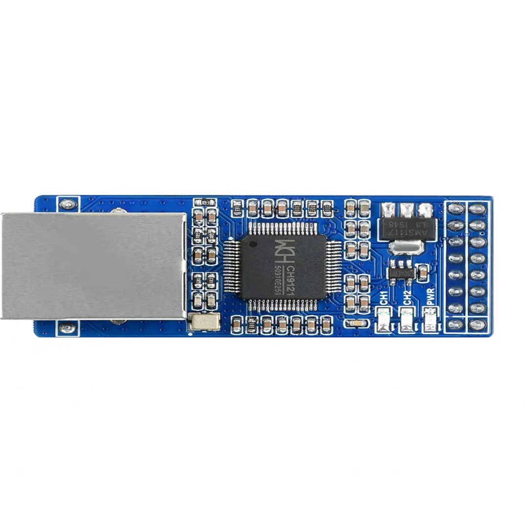 Micro snow dual channel serial port to Ethernet RJ45 network port CH9121 UART to network port bidirectional transparent transmis