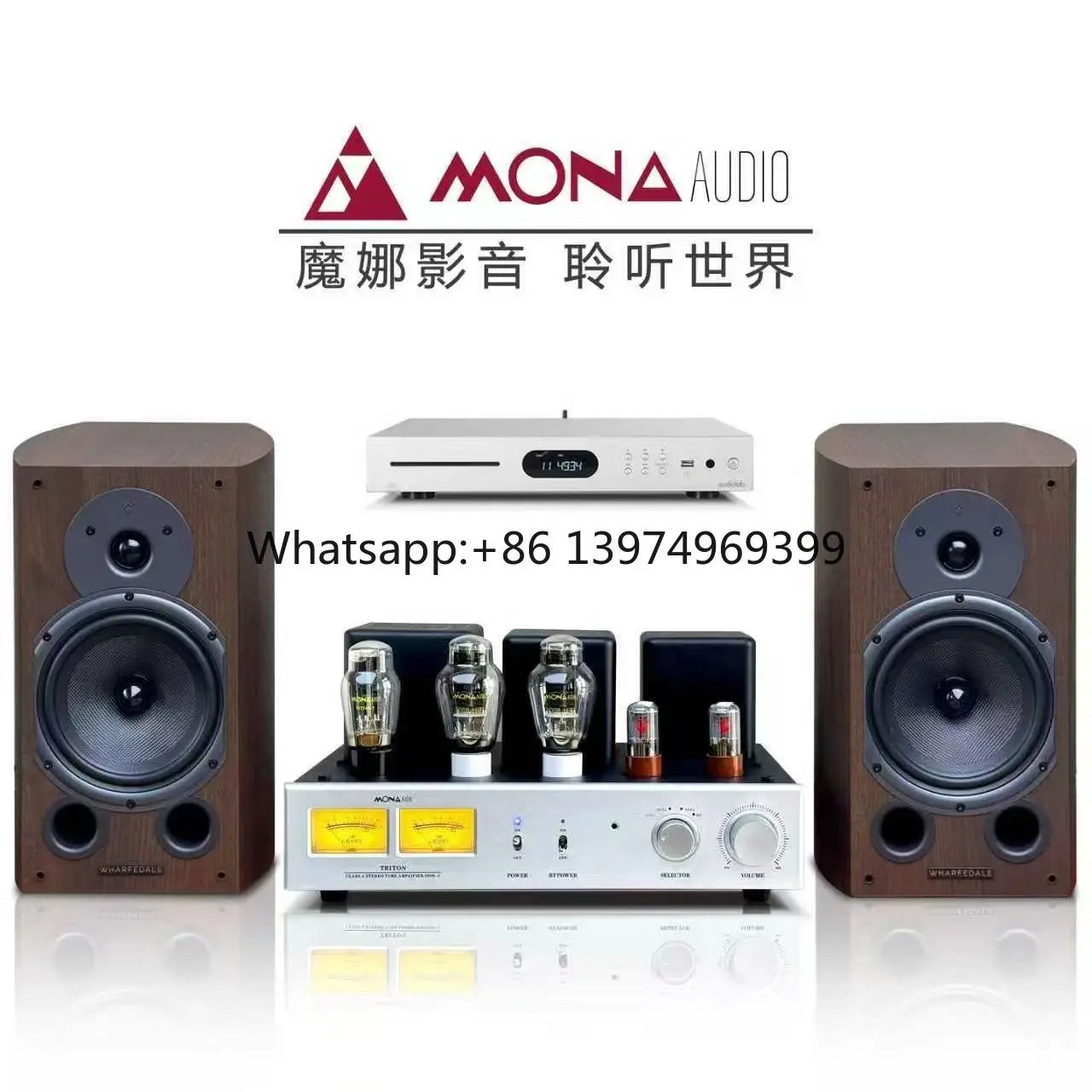 Professional Mona 300B Dual-Channel Aluminium Amplifier High-End Home Theater Audio System with Premium Sound Quality
