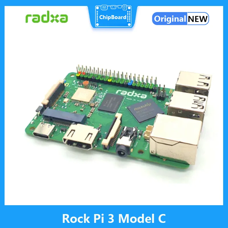 RADXA 3C Rock Pi 3 Model C RK3566 Quad-core Cortex A55 Development Board 32bit 3200Mb/s LPDDR4 Supports 4K@ 60 HDM