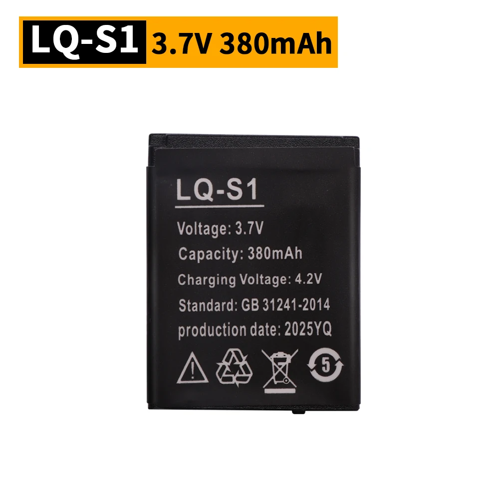 3,7 В LQ-S1 380 мА Батарея для умных часов Прочная литиевая аккумуляторная батарея SmartWatch для DZ09 W8 A1 QW09 KSW-S6 RYX-NX9