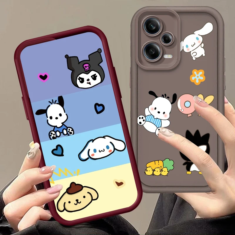 Sanrio Cute Pacha Dog Cartoon For Xiaomi Redmi Note 12 11 11S 10 9 8 7 Pro K50 K40 Ultra 4G 5G Eye Ladder Cover Capa Fundas