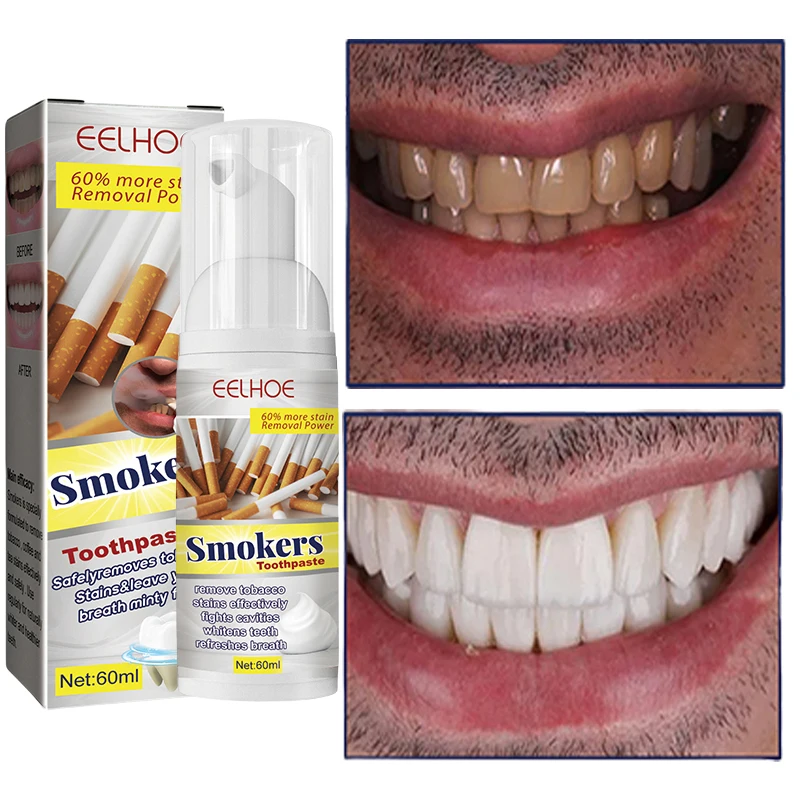 Smoke Stains Whitening Toothpaste Foam For Teeth Whitening Fresh Breath Teeth Whitening Mousse Deeply Cleaning Teeth 1/3 pcs New