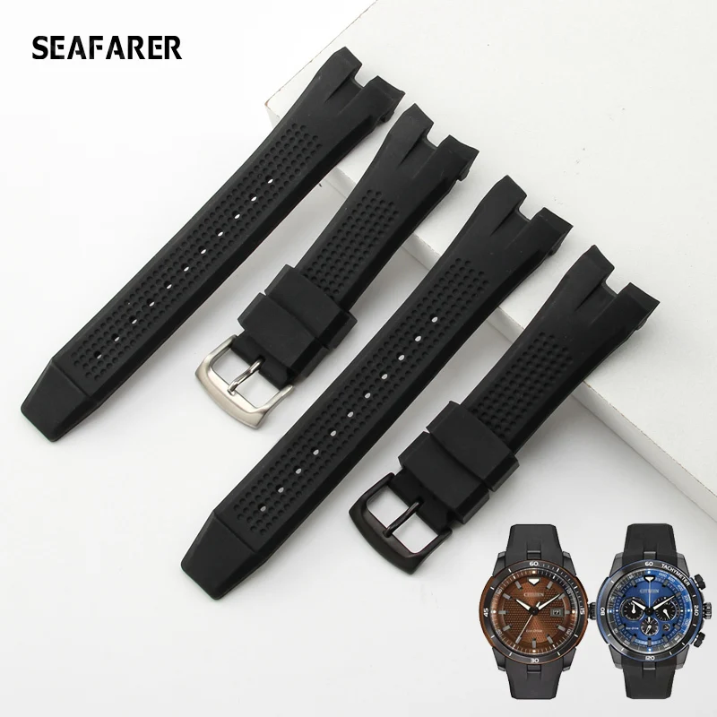 

For Citizen Silicone Watch Strap Aw1475 1476 1615 Ca4154 Notch Rubber Watch Chain Male 24M