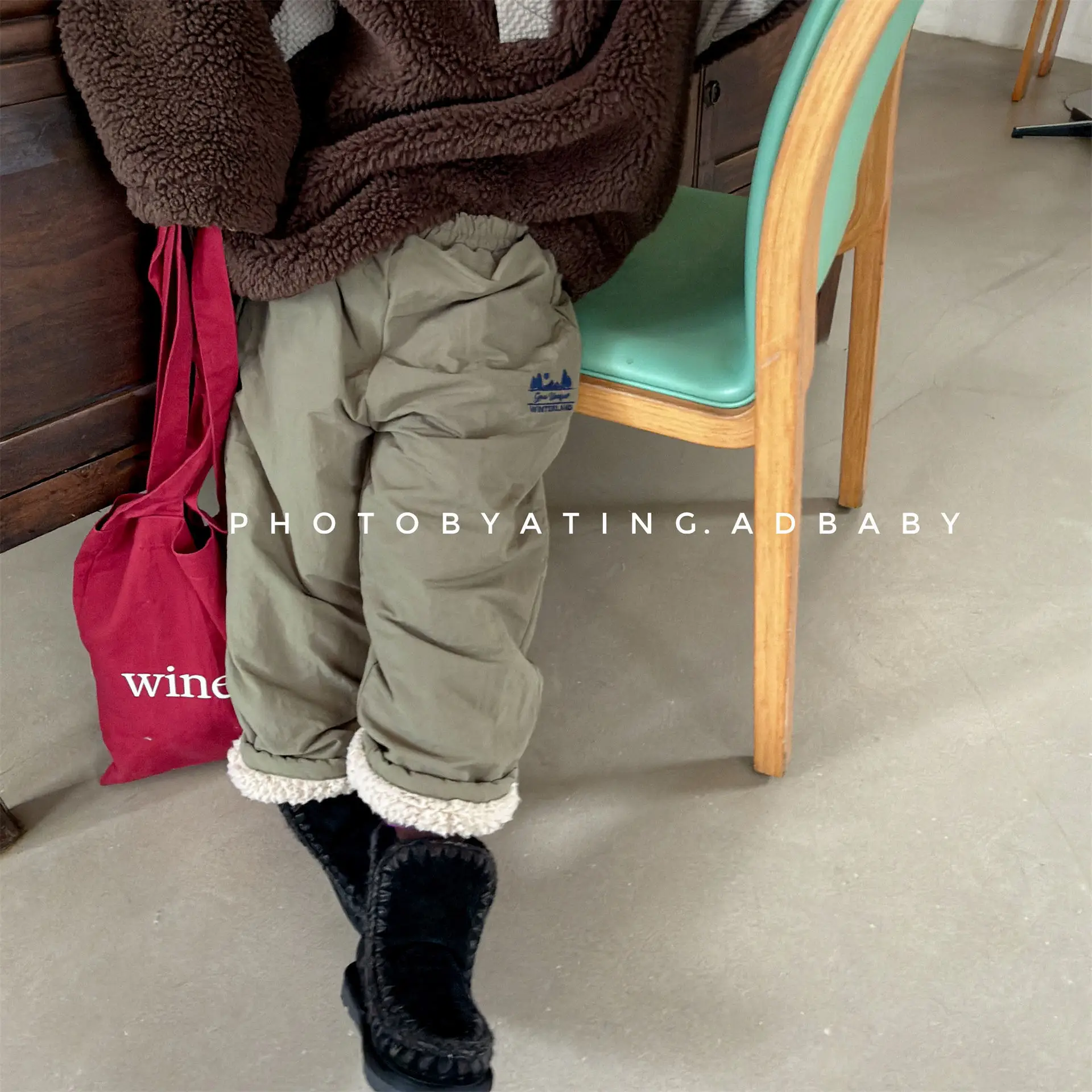 2026 Winter New Children Plus Velvet Thick Pants Boys Girls Padded Pants Baby Loose Trousers Kids Warm Pants Baby Fleece Pants