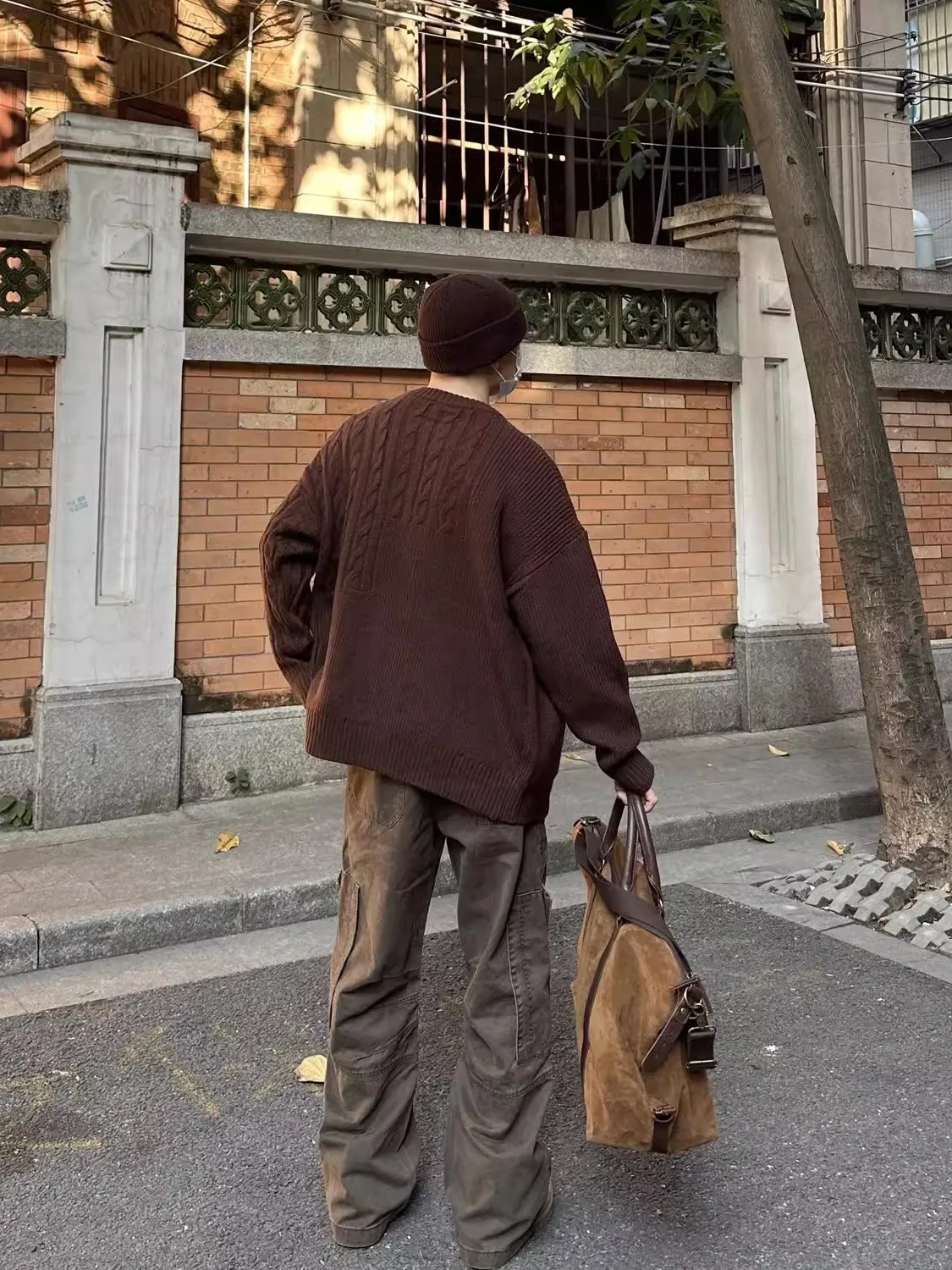 الرجعية الأمريكية ملابس العمل السراويل مستقيم فضفاض متعدد كيت Waed قابل للتعديل الخصر تصميم الإحساس السراويل الطويلة الجينز #3