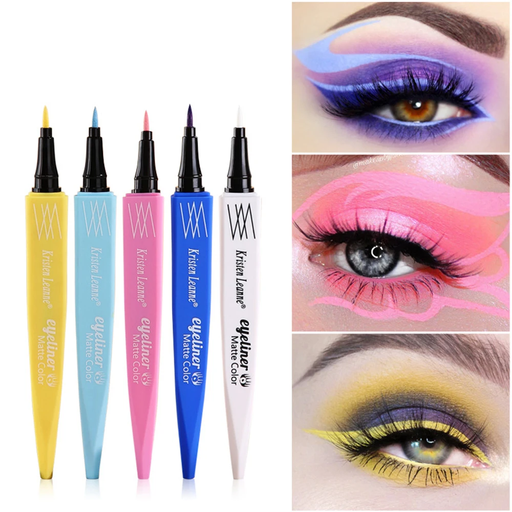 Matita eyeliner liquida impermeabile Liquido opaco Nero Bianco Marrone Occhi Eyeliner Cosmetici coreani Trucco Eye Liner impermeabile