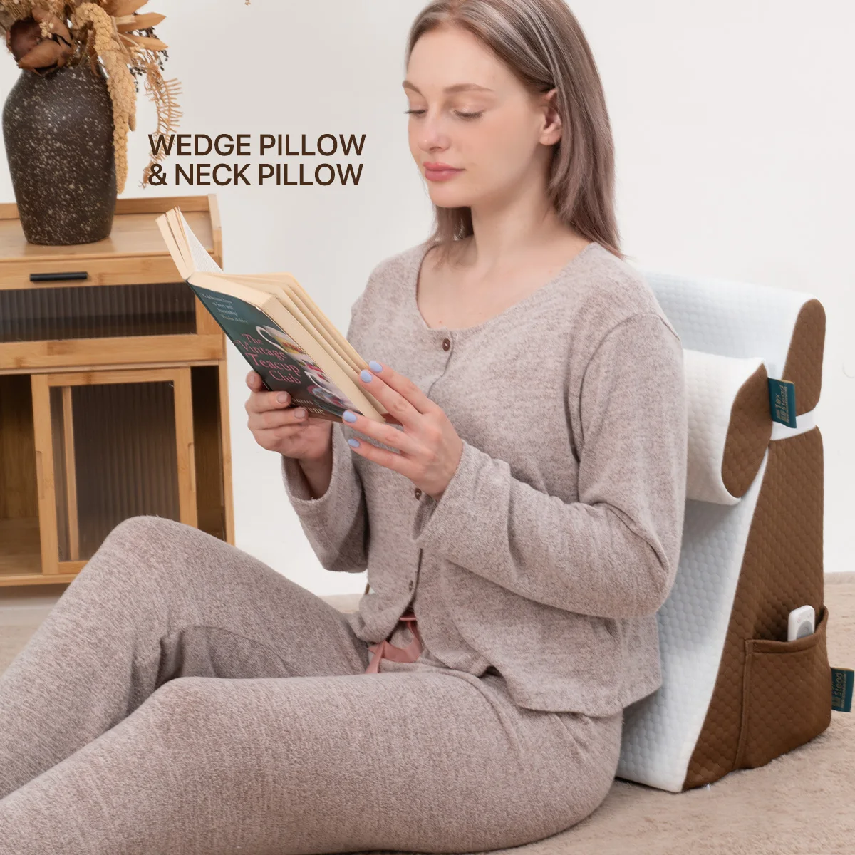 Wedge Pillow For Sleeping Bed Triangle Air Layer Sleeping Wedge Cover Memory Foam Wedge Pillow For Rest at home, 2pc