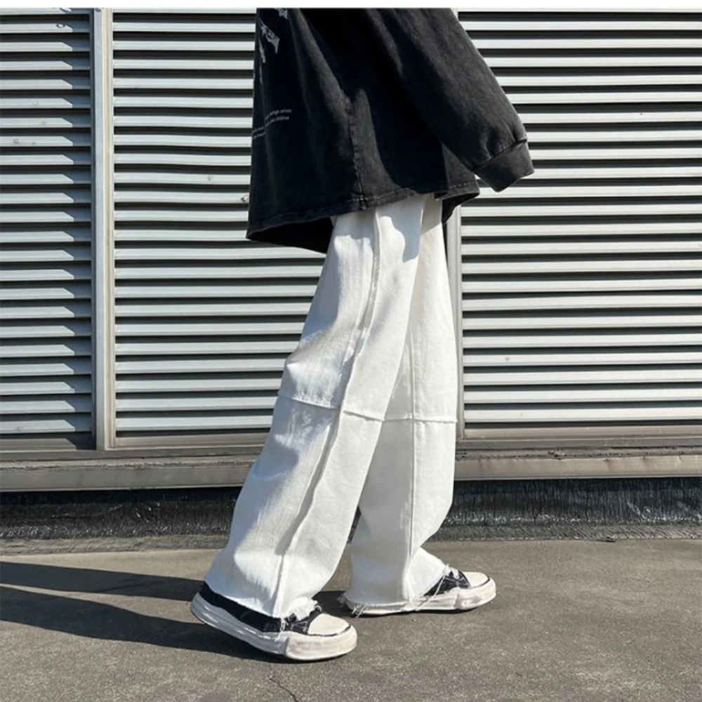 Jeans men Patchwork Cool Trendy Unisex Streetwear Retro Korean Style Teens Young Loose Casual Hip Hop Ins male baggy pants