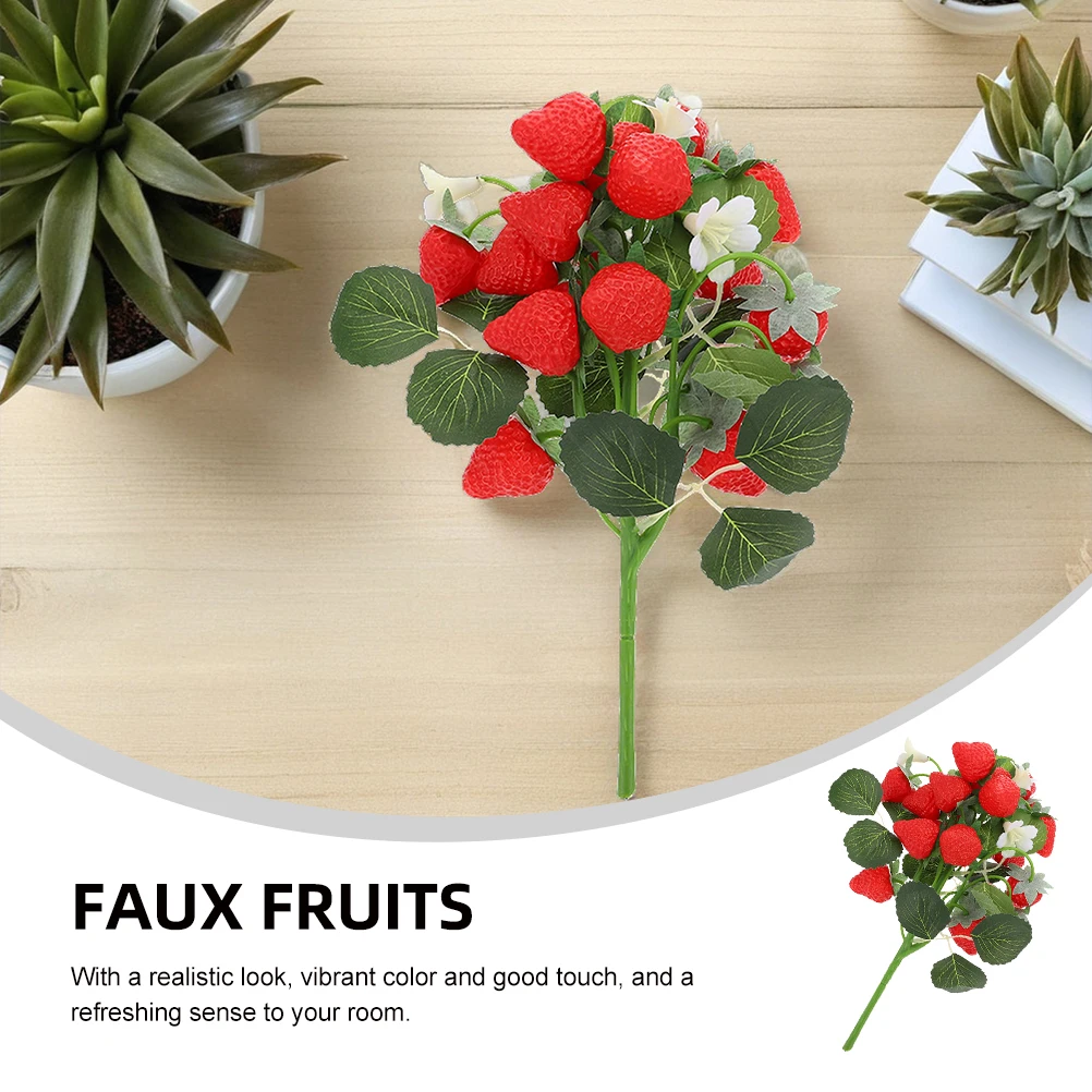 

2pcs Realistic Bouquet Artificial Fruit Arrangement For Home Desk Office Kitchen Decoration Faux Branches For Vase Wedding