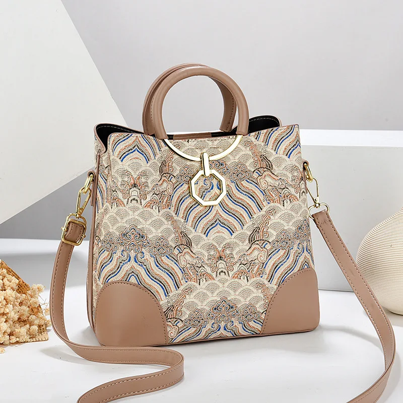 

Vintage Bucket Embroidery Crossbody Bag Women's Hand Shoulder Bag Handbags for Women Bolsos Handbags