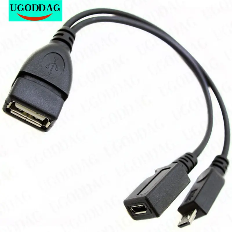 2 In 1 OTG 마이크로 USB 호스트 전원 Y 분배기 USB 어댑터-마이크로 5 핀, 남성 여성 케이블