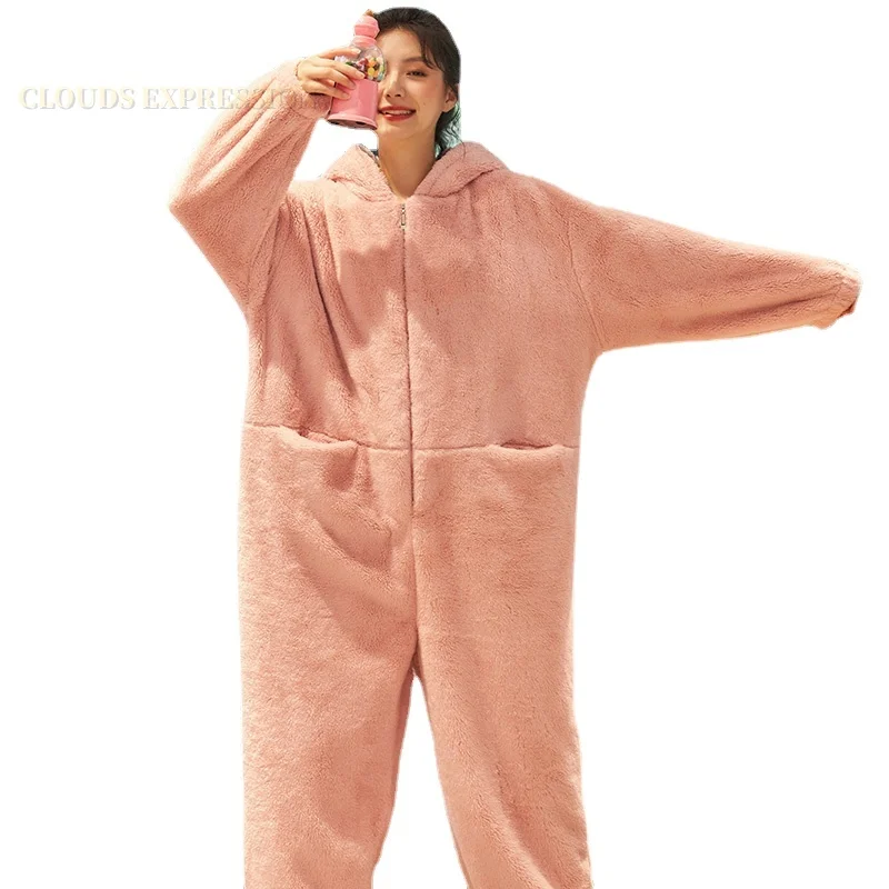 Winter Thick Funny Pjs Women's Jumpsuits Adult Onesie Pajamas for Womens Sleep Lounge Adult Onesies for Women Wholesale Romper