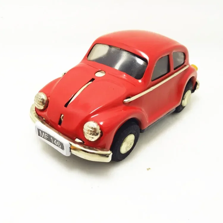 [Funny]  Adult Collection Retro Wind up toy Metal Tin The Beetle car Mechanical toy Clockwork toy figures model kids gift