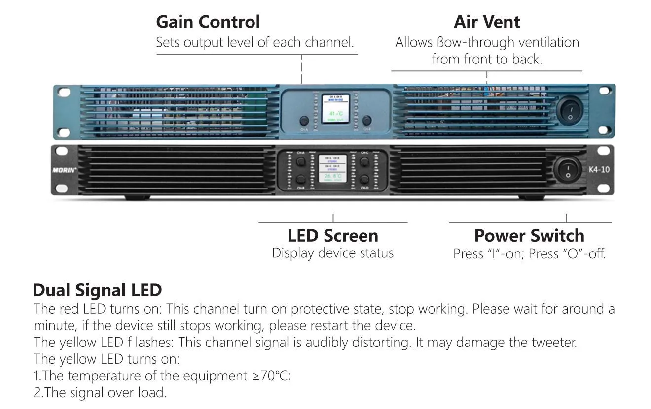 

Gold SellerK435 MORIN High Power 3500W X 4 Channel Class D Professional Audio Power Amplifiers