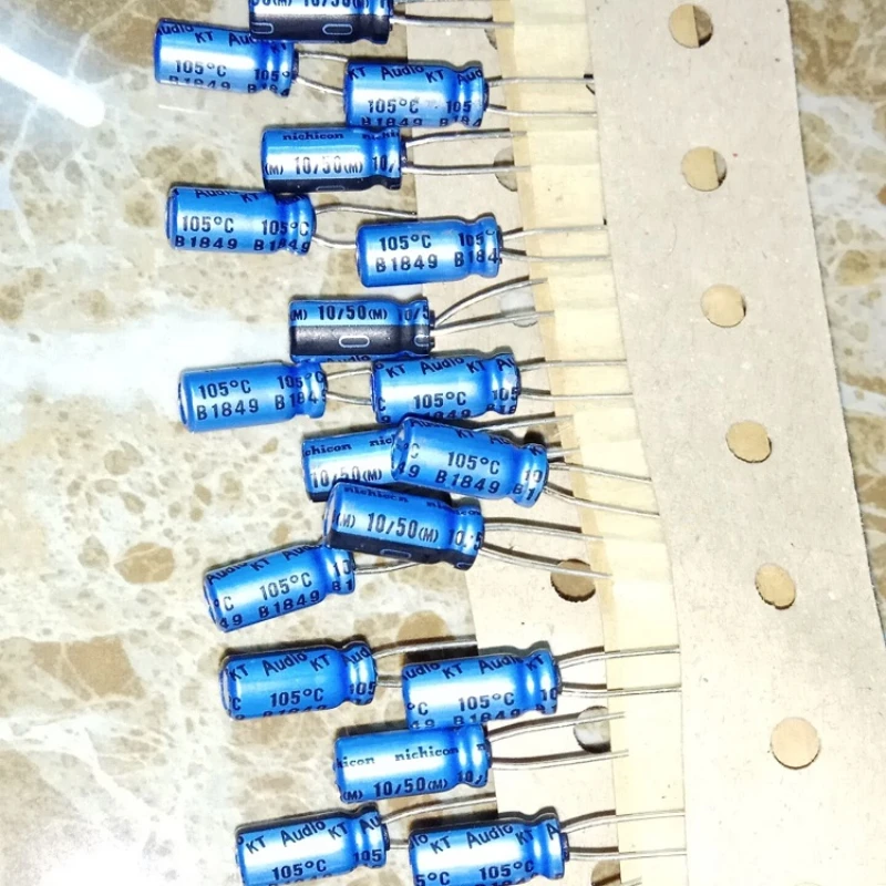 10 قطعة/100 قطعة الأصلي Nichicon الصوت KT سلسلة 5X11 مللي متر 50V10uF اوديوفيلي مكثفات كهربائية 105 درجة