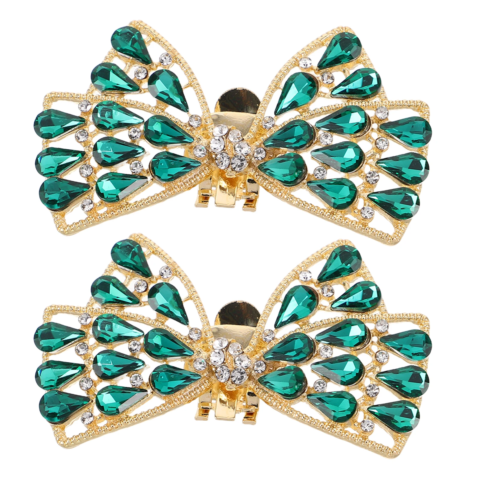 

Fashion Accessories Shoe Bow Clips Charm Fasteners Bowknot Charms Green Jewelry for Women Sparkling Rhinestone Elegant Shape