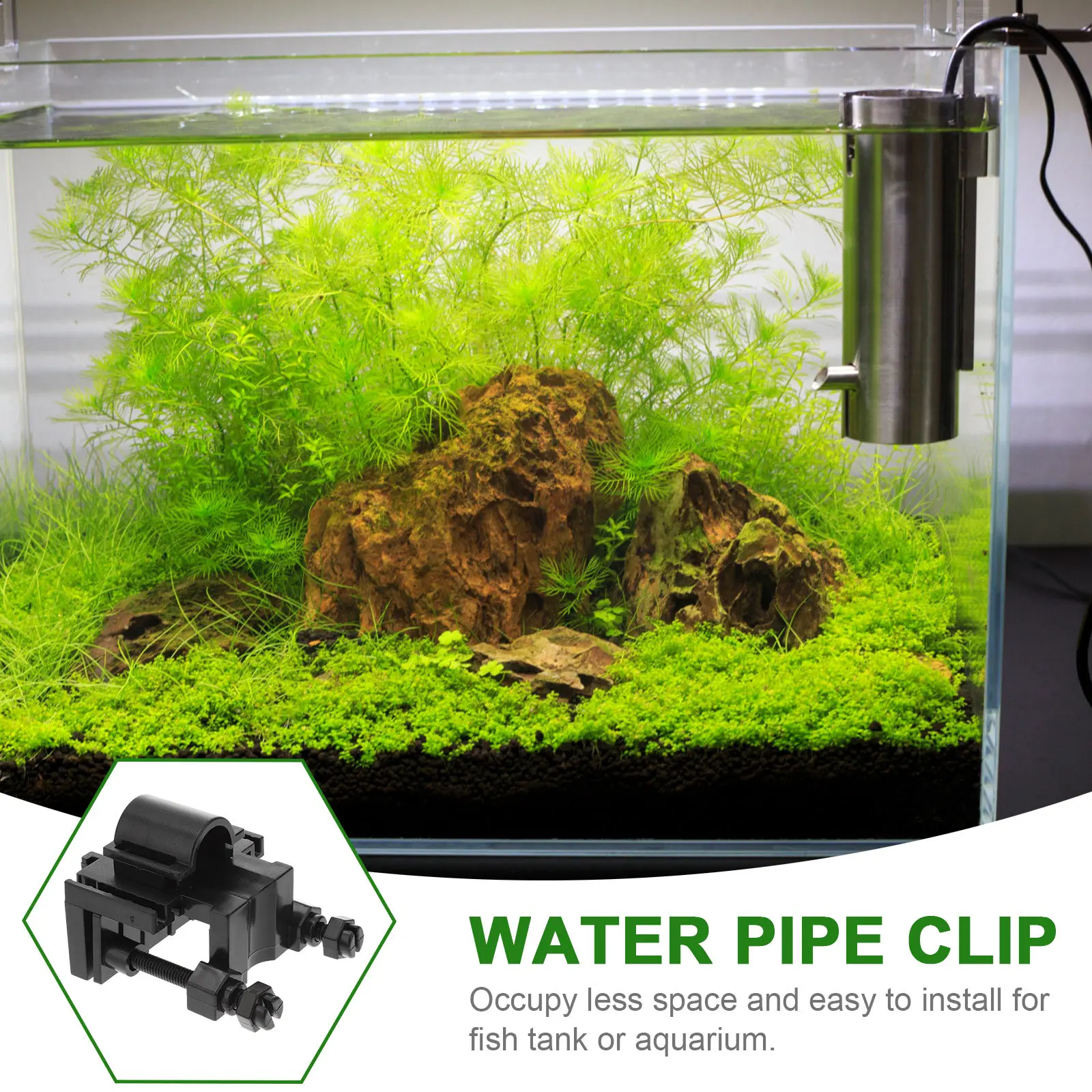 Aquarium Water Clip Heavy Duty Plastic Inlet Outlet Holder for Fish Tank Fixation Stable Non-Slip Secure Mounting Clamp