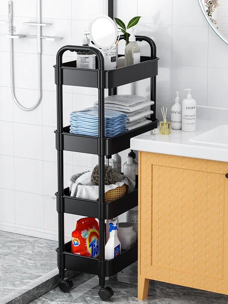 Trolley shelves, floor-to-ceiling kitchen, mobile toilet, bathroom, toys, bedroom, bedside snack storage, bookshelves